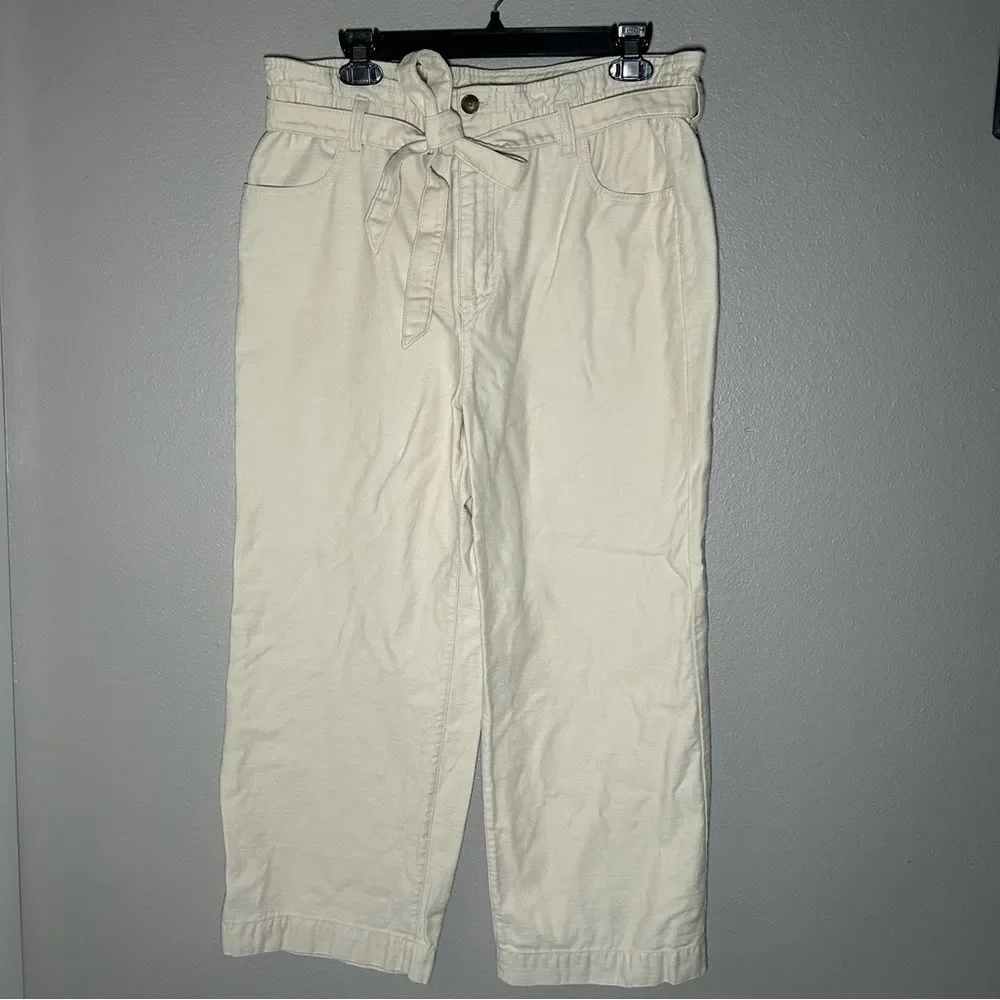 J. Crew Neutral Twill Paperbag Wide Leg Pants women’s size large 14
